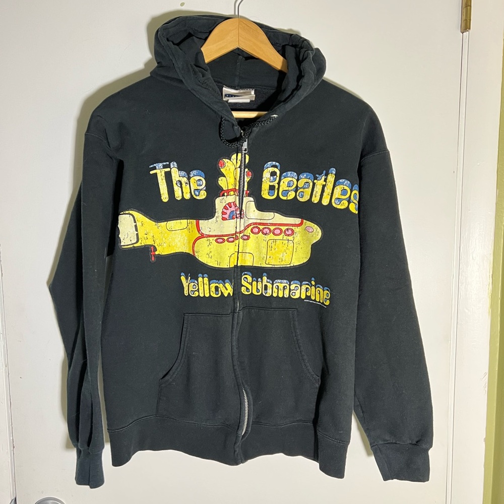 Vintage The Beatles Yellow Submarine Apple Corps Zip-up Hooded Sweatshirt